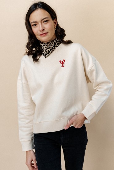 Sweat femme brodé Homard