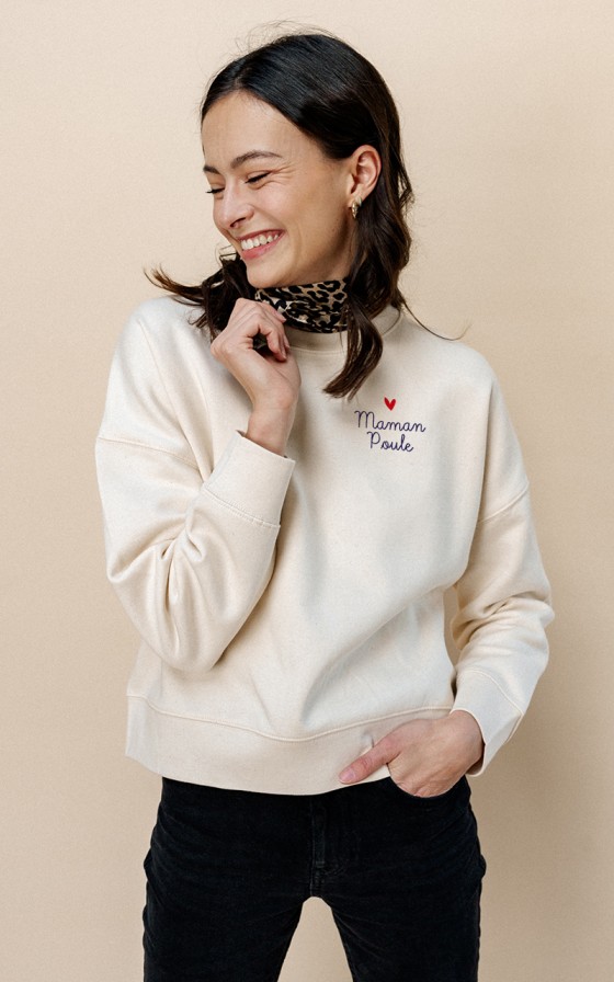Sweat femme brodé Mon petit coeur - Personnalisable