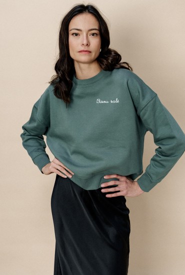 Sweat femme brodé Bisou salé