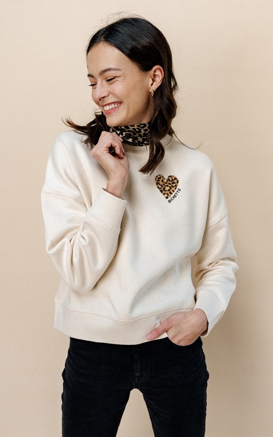 Sweat femme Coeur Léo - Personnalisable