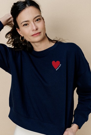 Sweat femme Coeur rouge -...