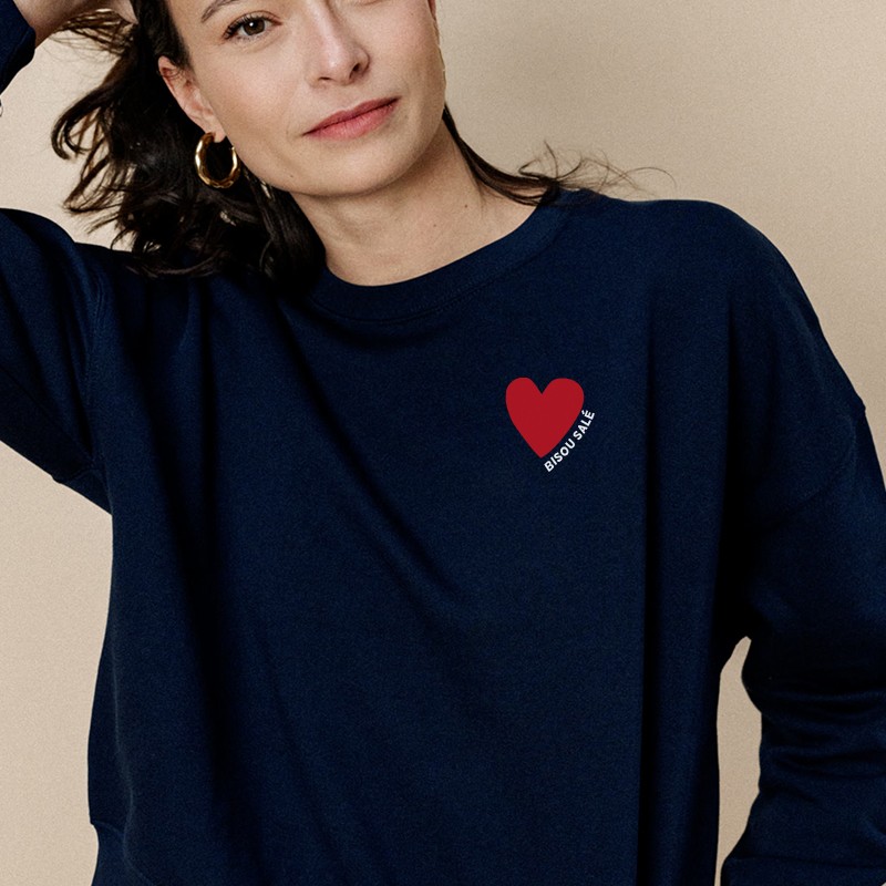 Sweat-shirt Vintage à Col Rond Avec Motif Cœur - Taille S à 5XL - Gildan Heavy Blend