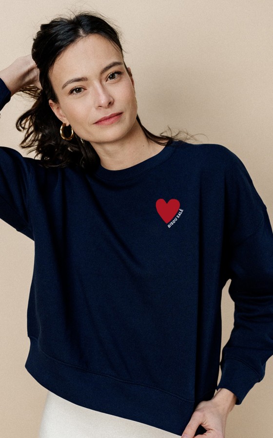 Sweat femme Coeur rouge - Personnalisable