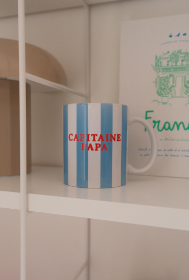 Mug rayures bleu à message...