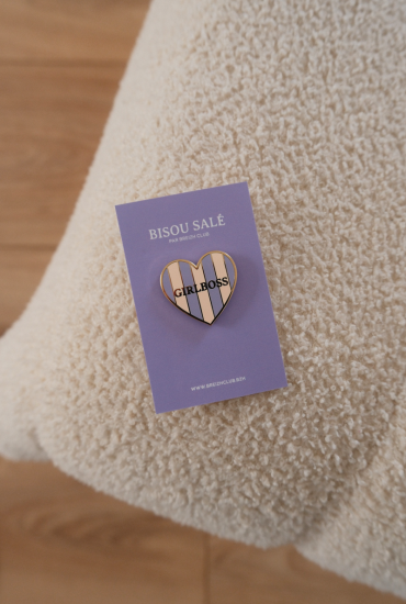 Pin's Coeur rayé Girlboss
