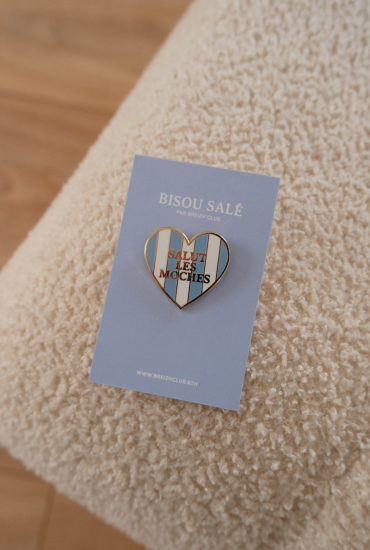 Pin's Coeur rayé Salut les...