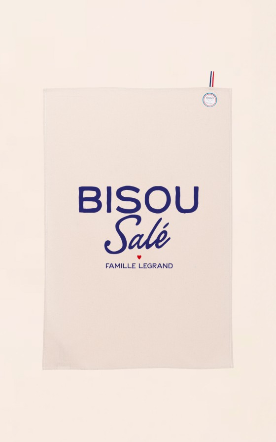 Torchon Bisou salé - Personnalisable - Made in Bretagne