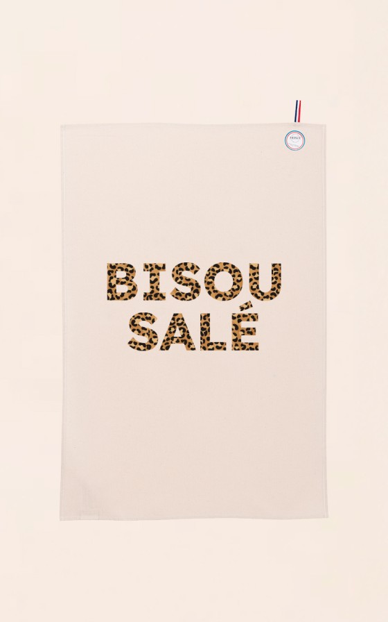 Torchon Texte léopard - Personnalisable - Made in Bretagne