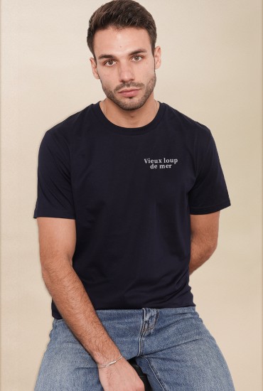 T-shirt homme brodé Vieux...