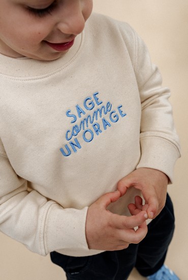 Sweat enfant brodé Sage...