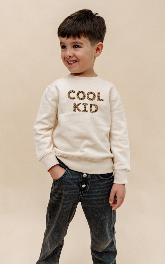 Sweat enfant Texte léopard - Personnalisable