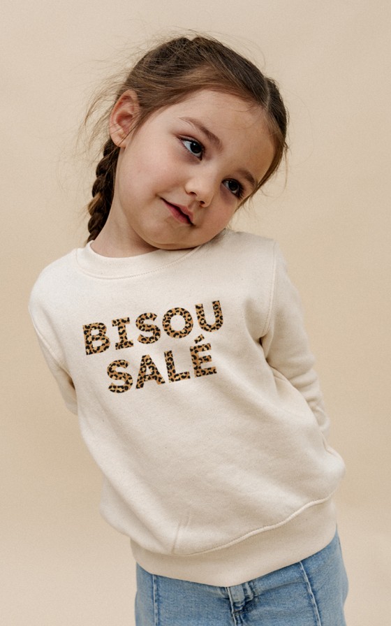 Sweat enfant Texte léopard - Personnalisable