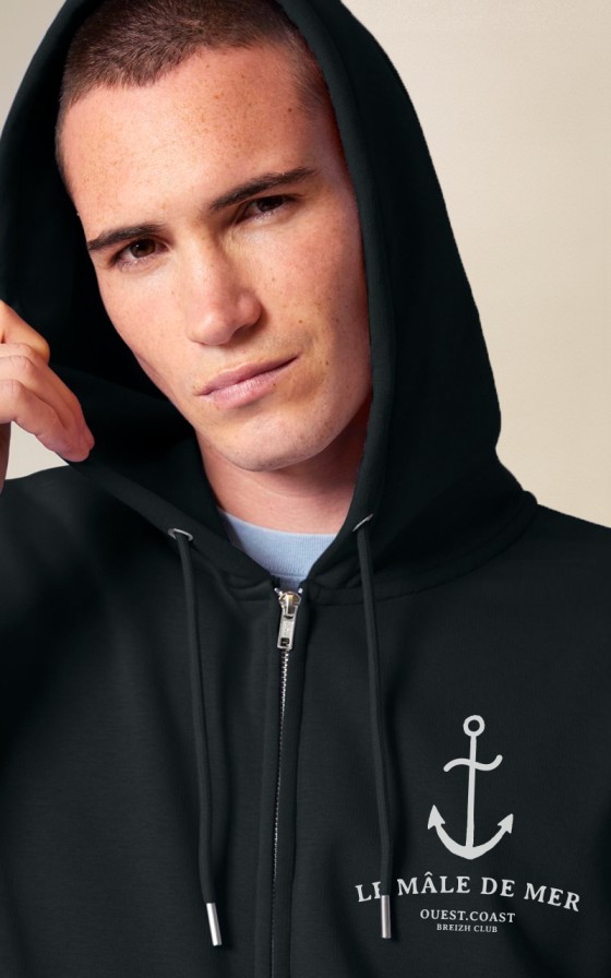 Hoodie zippé Ancre héritage - Personnalisable