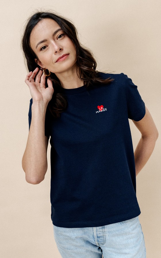 T-shirt femme brodé Grand Amour - Personnalisable
