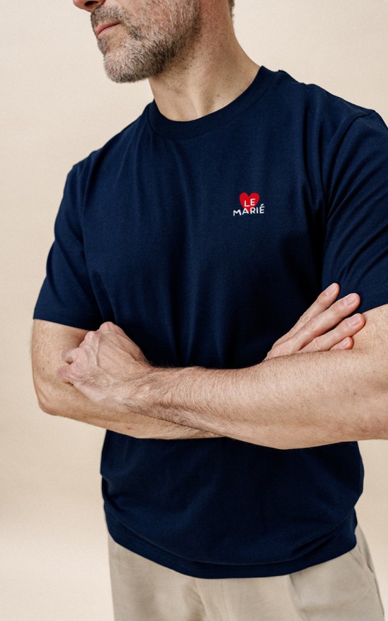 T-shirt homme brodé Grand amour - Personnalisable