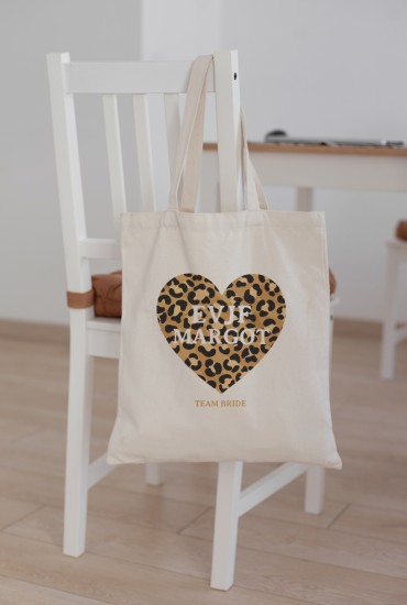 Totebag Coeur Léo EVJF -...