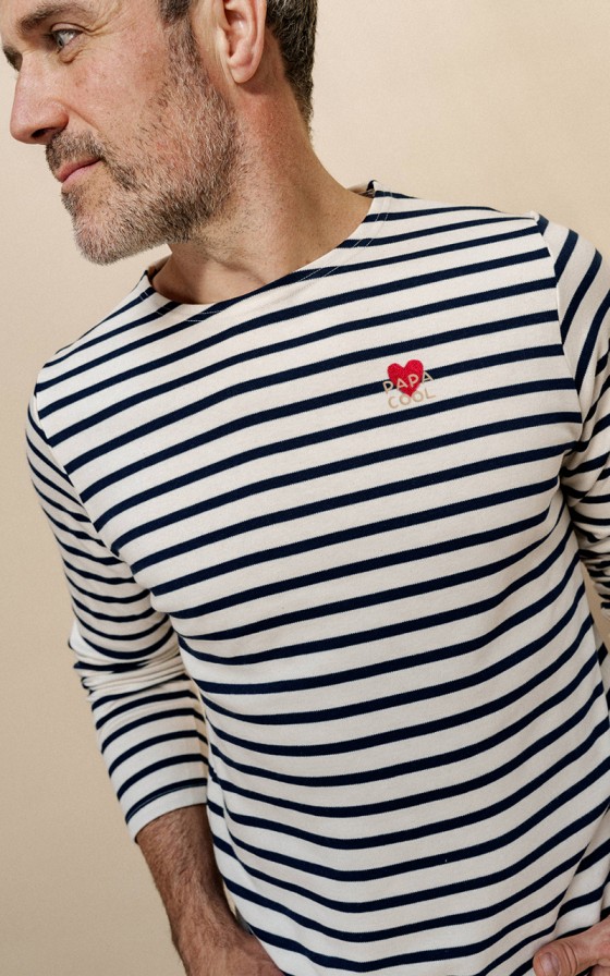 Marinière traditionnelle brodée Grand amour - Personnalisable