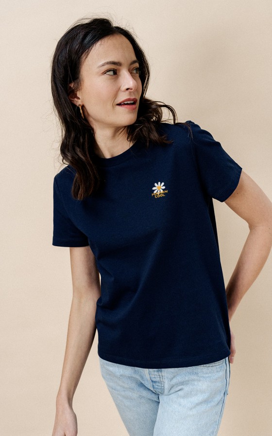 T-shirt femme brodé Pâquerette - Personnalisable
