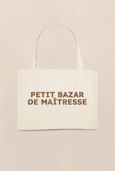 Cabas Texte léopard -...