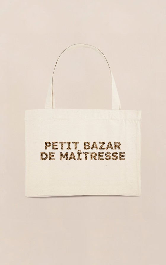 Cabas Texte léopard - Personnalisable