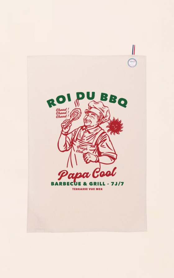 Torchon Roi de BBQ - Personnalisable - Made in Bretagne