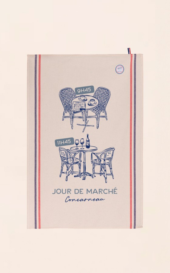 Torchon Jour de marché - Personnalisable - Made in France