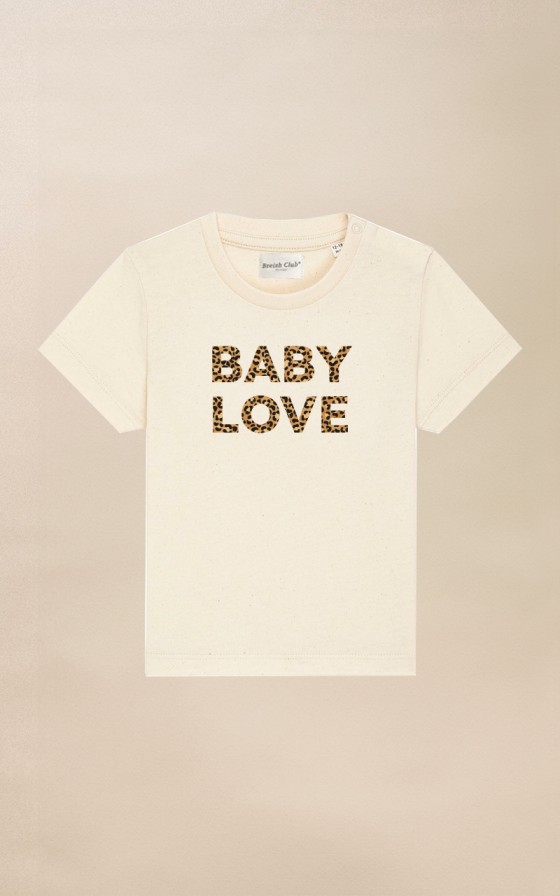 T-shirt bébé imprimé Texte léopard - Personnalisable