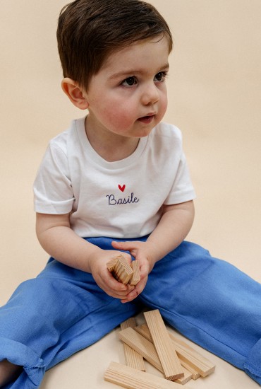 T-shirt bébé brodé Mon...