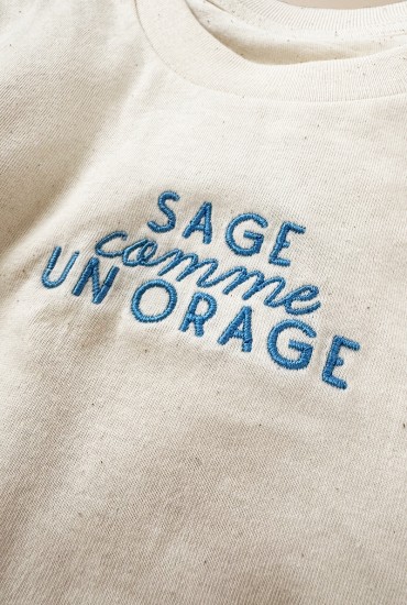 T-shirt bébé brodé Sage...
