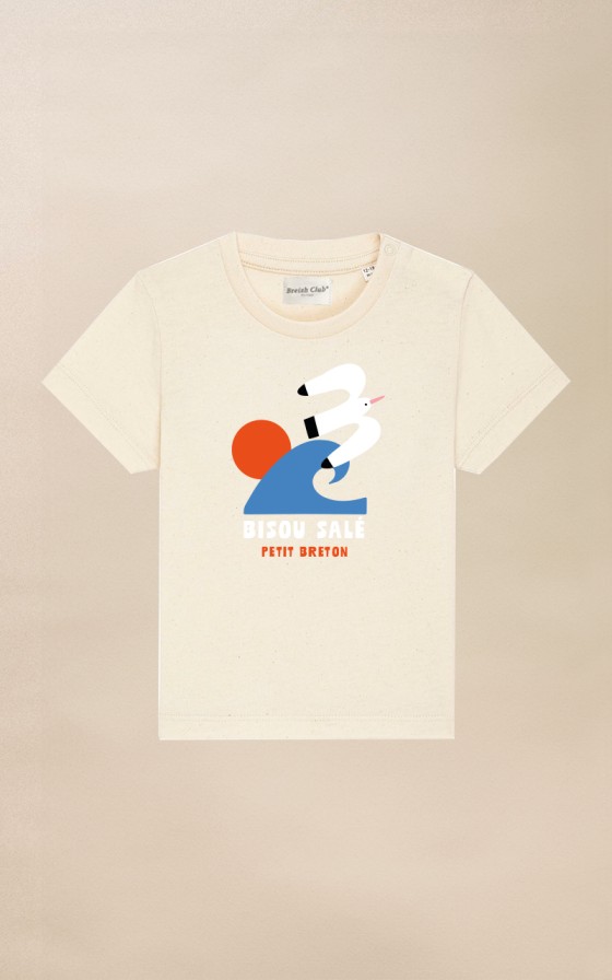 T-shirt bébé Mouette Bisou salé - Personnalisable