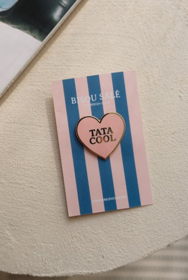 Pin's Coeur rose Tata cool