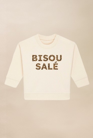 Sweat bébé Texte léopard -...