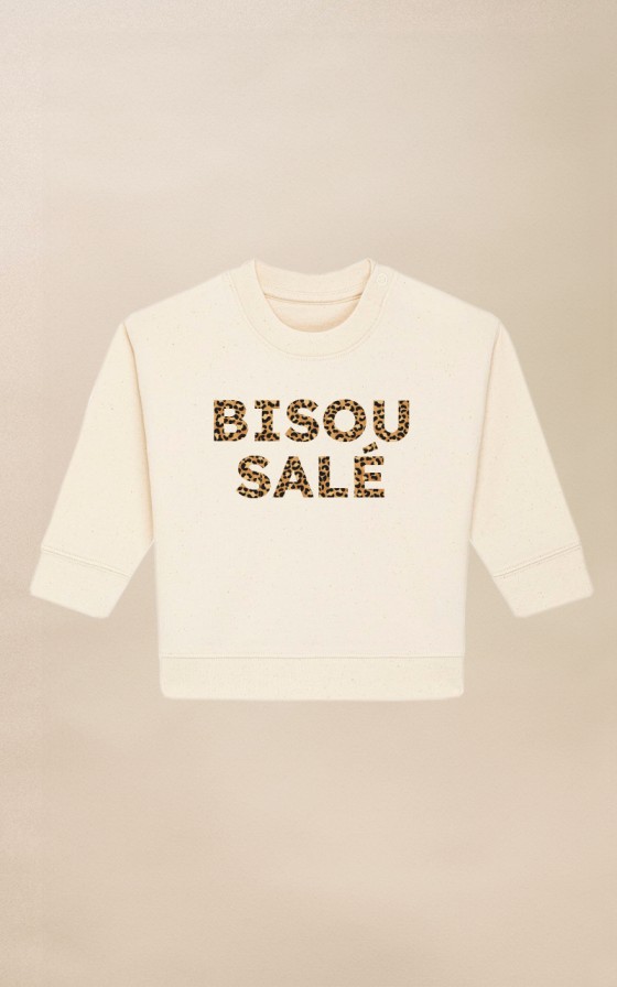 Sweat bébé Texte léopard - Personnalisable