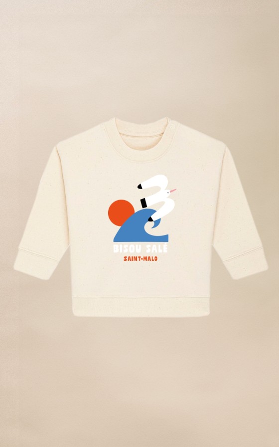 Sweat bébé Mouette bisou salé - Personnalisable