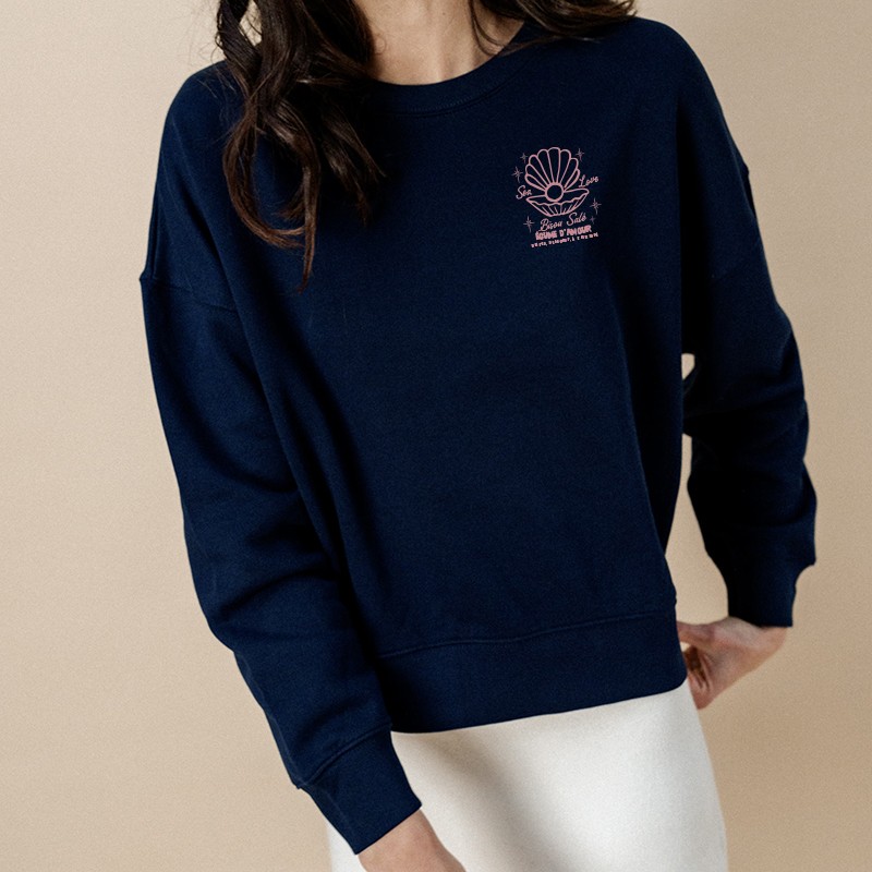 👕 Sweat Femme Hush – Bleu – Graphique Love – Taille S – Occasion