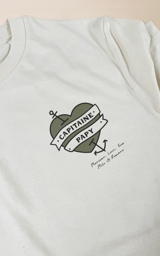 T-shirt homme Capitaine Papy - Personnalisable