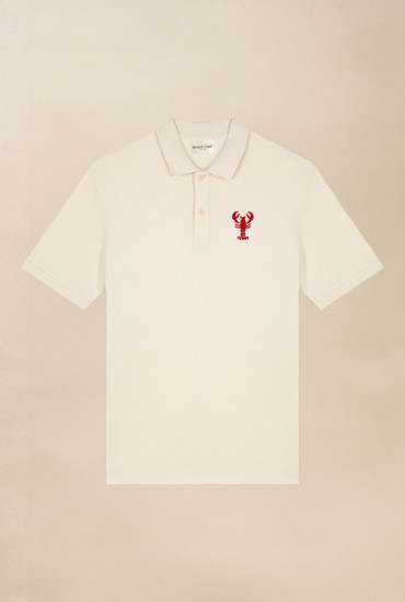 Polo homme brodé Homard beige