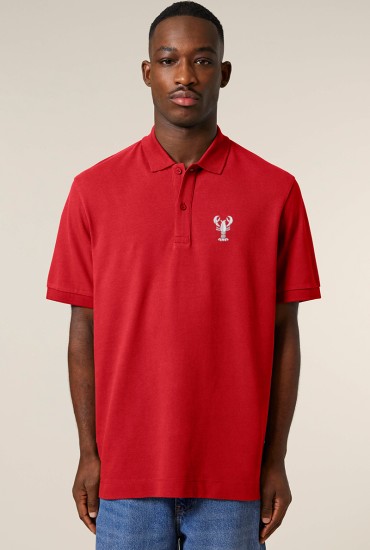 Polo homme brodé Homard rouge