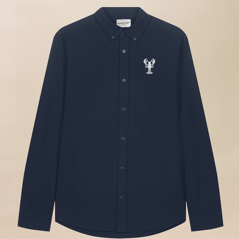 Chemise Vintage Homard Tailor Nouveauté - Bleu Marine, Boutons, Coupe Camp - Taille 2X (Homme)