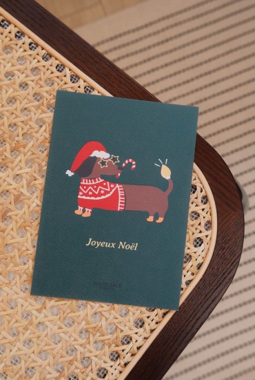 Carte postale Teckel Noël