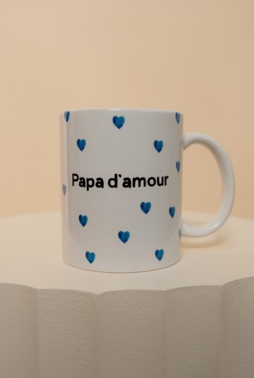 Mug all over coeurs bleu...
