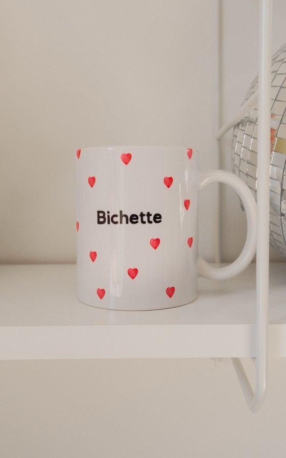 Mug all over coeurs rouge Message - Personnalisable