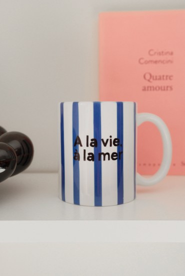 Mug rayures aquarelles Bleu...