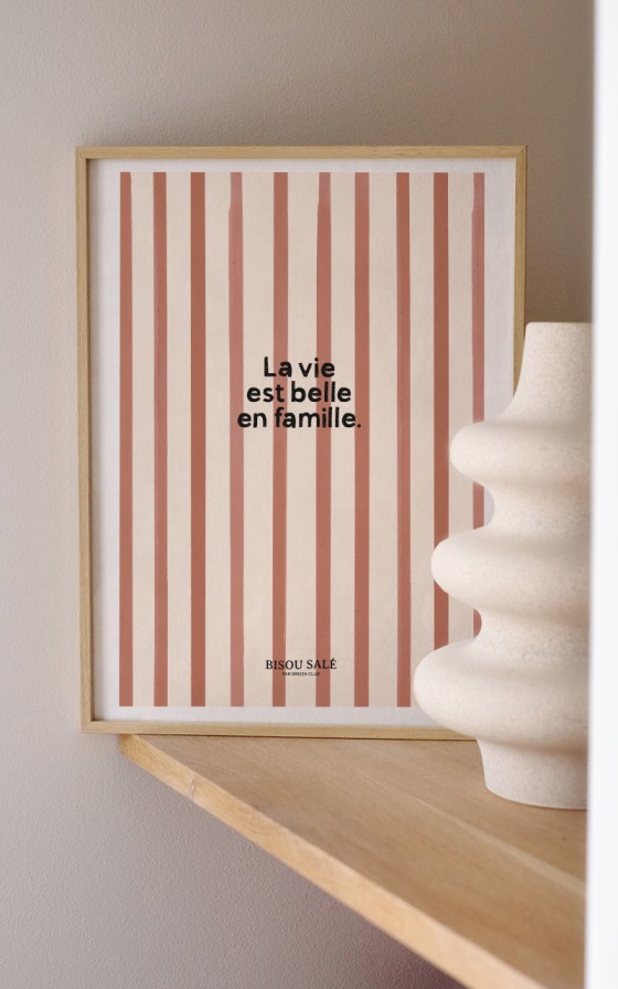 Affiches rayures aquarelles Message - Personnalisable
