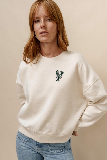 Sweat femme brodé NEW Homard