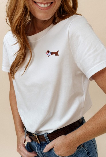 T-shirt femme brodé Teckel...
