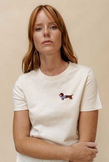 T-shirt femme brodé Teckel...