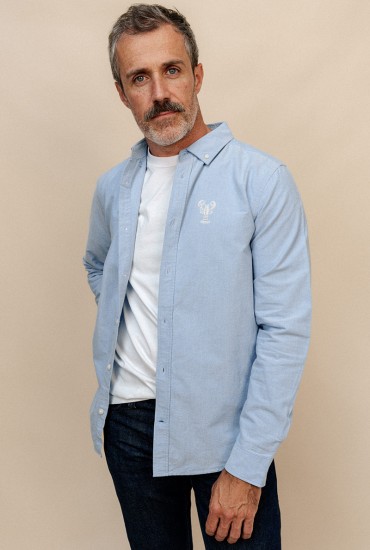 Chemise Oxford ciel brodée...