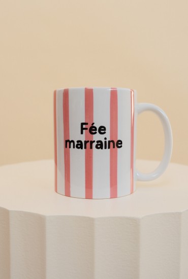 Mug rayures aquarelles Rose...