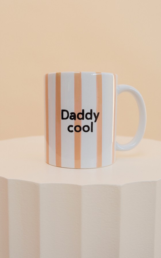 Mug rayures aquarelles Caramel à message - Personnalisable